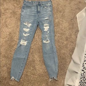 American Eagle high waisted ripped skinny jeans